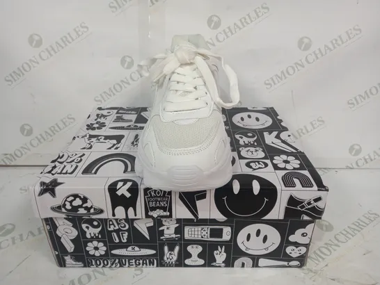 BOXED PAIR OF KOI PLATFORM TRAINERS IN WHITE SIZE 7