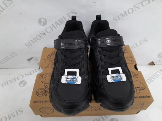 PAIR OF SKETCHERS MEMORY FOAM VELCRO TRAINERS IN BLACK - KIDS UK 13.5