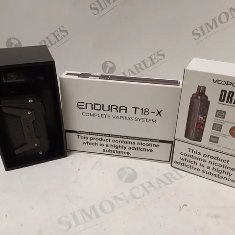 APPROXIMATELY 20 VAPES & E-CIGARETTES TO INCLUDE GEEKVAPE, INNOKIN ENDURA T18-X, VOOPOO DRAG S, ETC