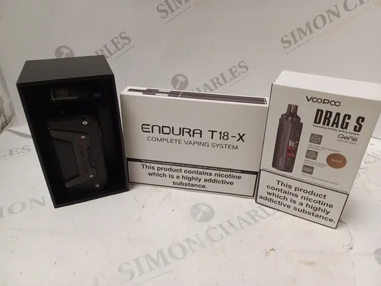 APPROXIMATELY 20 VAPES & E-CIGARETTES TO INCLUDE GEEKVAPE, INNOKIN ENDURA T18-X, VOOPOO DRAG S, ETC