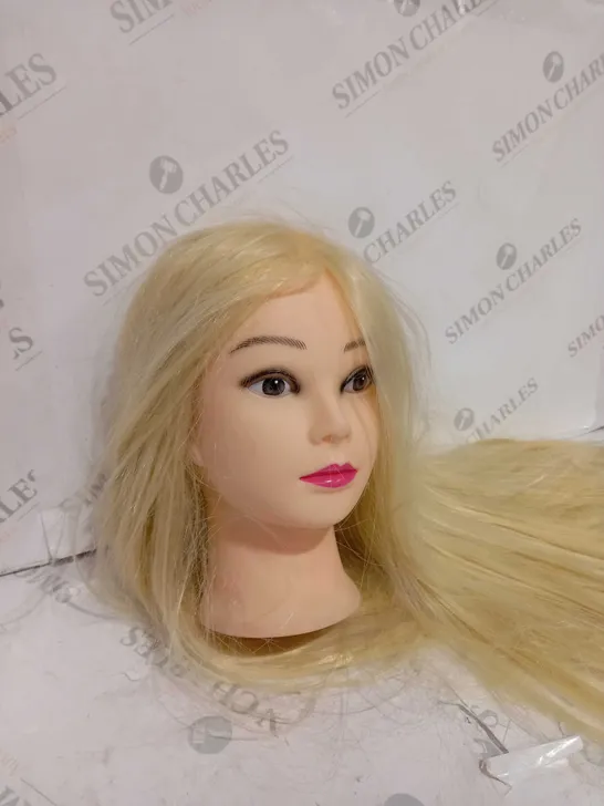 MANNEQUIN HEAD WITH BLONDE FAUX HAIR  