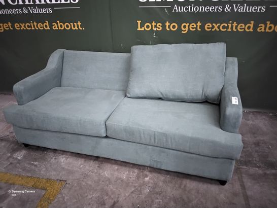 DESIGNER ATWORTH 3.5 SEATER METAL ACTION SOFABED FENNEL FABRIC