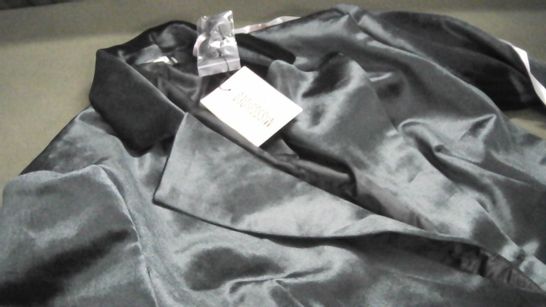 MISSGUIDED TALL DIAMANTE BELT BLAZER DRESS VELVET IN CHARCOAL - UK8