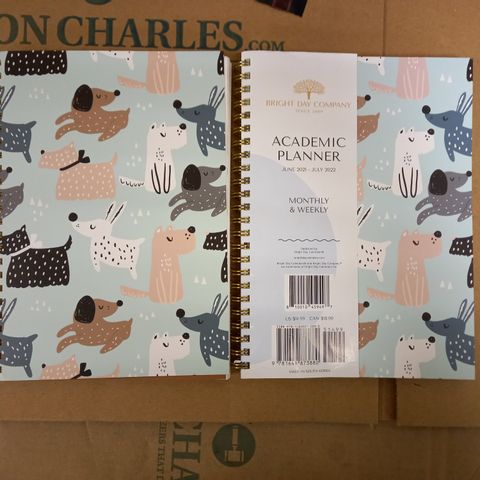 2 X ACADEMIC PLANNERS JUNE 2021-JULY 2022 DOG-THEMED