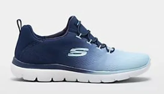 SKECHERS SUMMITS BRIGHT CHARMER BUNGEE TRAINER NAVY SIZE 5.5