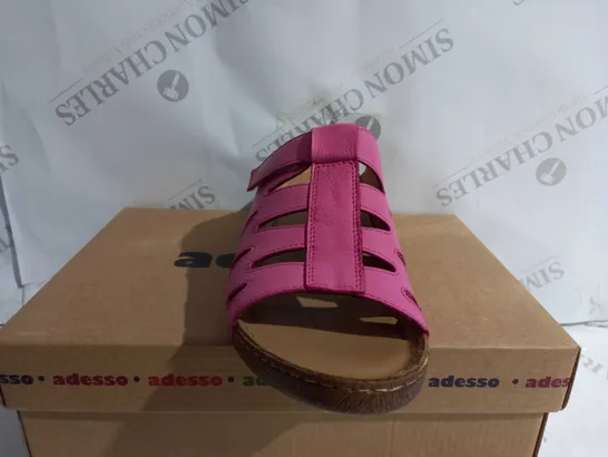 BOXED PAIR OF ADESSO FRANCES MULES IN PINK UK SIZE 7