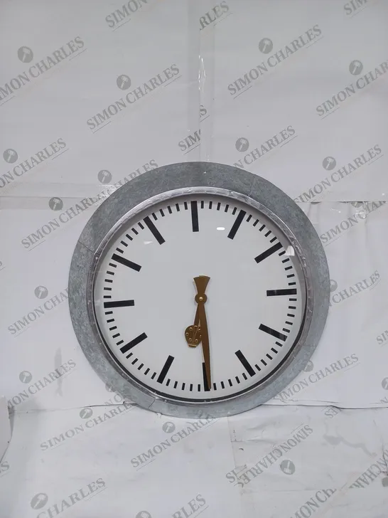 LARGE OUTDOOR GALVANISED STEEL CLOCK - WHITE FACE