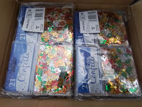 PALLET CONTAINING 132 BOXES OF BRAND NEW METALLIC NO 21 CONFETTI - 144 PIECES PER BOX / APPROX TOTAL 19,008