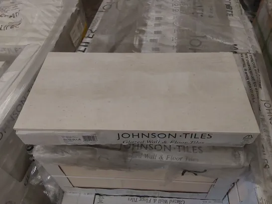 PALLET OF APPROX 40 X CARTONS OF JOHNSON TILES, SHERWOOD HAZE GLAZED WALL & FLOOR TILES - 5 TILES PER CARTON // TILE SIZE: 597 x 297 x 10mm