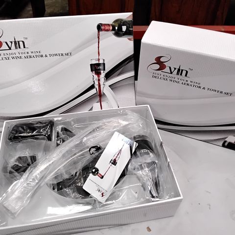 TWO BOXED SVIN DELUXE WINE AERATOR & TOWER SET