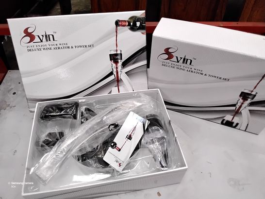 TWO BOXED SVIN DELUXE WINE AERATOR & TOWER SET