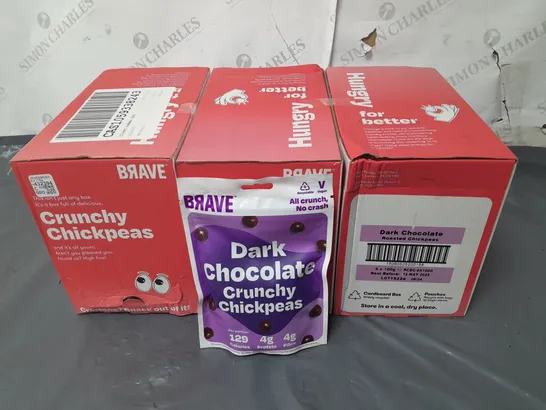 LOT OF 3 BRAVE 6-PACK MULTIBOXES OF CHOCOLATE CHICKPEAS