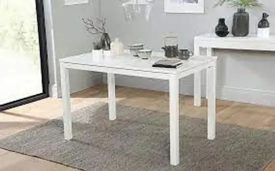 BOXED DESIGNER MILTON WHITE 120CM DINING TABLE (1 BOX)