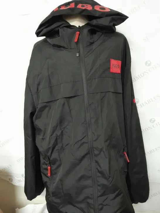 HUGO BOSS BLACK AND RED RAIN PROOF JACKET - XXL