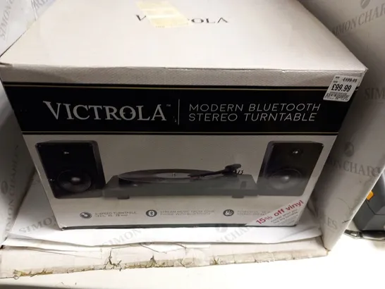 BOXED VICTROLA MO0DERN BLUETOOTH STEREO TURNTABLE ITUT-420 B