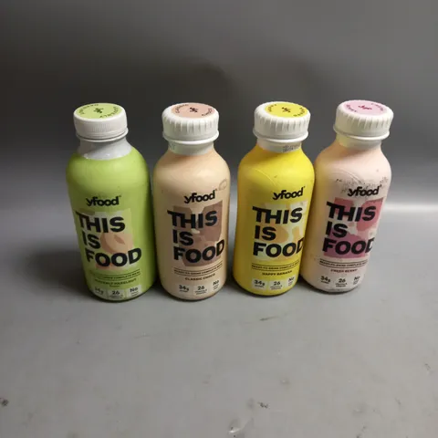 LOT OF 4 YFOOD READY TO DRINK COMPLETE MEAL 500ML VARIOUS FLAVOURS