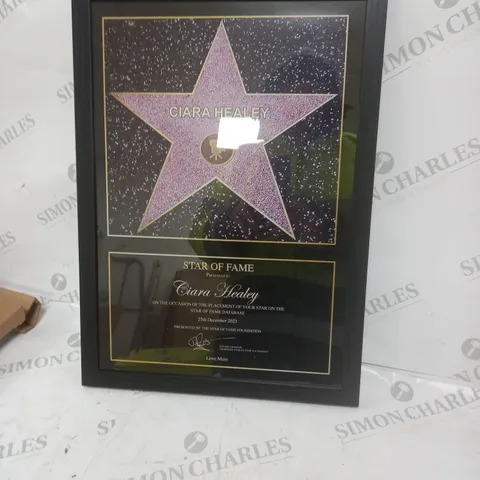 PERSONALISED STAR FRAME PICTURED