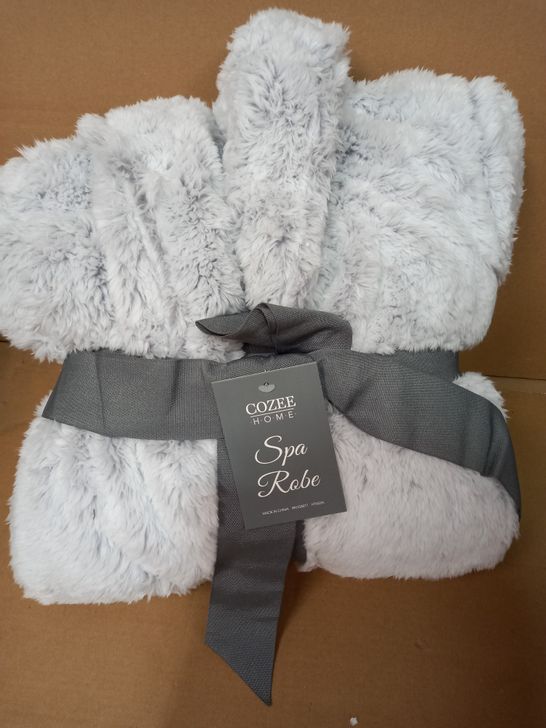 COZEE HOME TIPPED ULTRA FLUFFY ROBE GREY SMALL