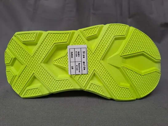 BOXED PAIR OF DESIGNER KIDS SHOES IN NEON GREEN EU SIZE 25