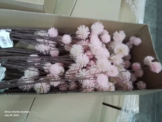 PALLET CONTAINING APPROXIMATELY 60 BOXES OF PINK POM POM STEMS