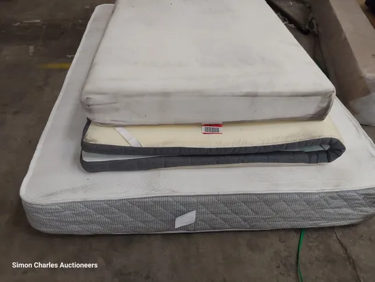 TWO UNBAGGED MATTRESSES & MEMORY FOAM TOPPER 