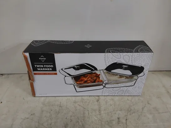 BOXED TWIN STEEL FOOD WARMER WITH MARINEX 