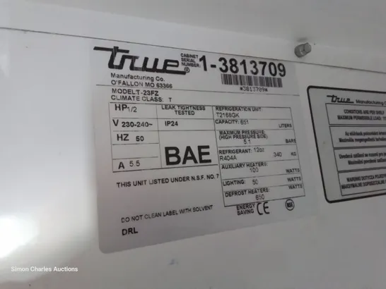 TRUE TALL COMMERCIAL FREEZER Model T-23FZ