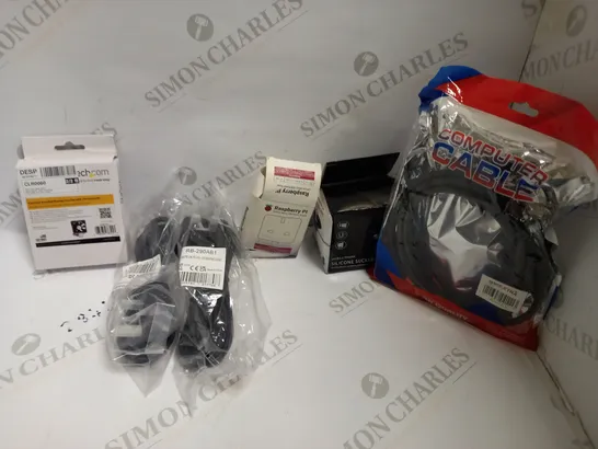 LOT OF APPROXIMATELY 15 ASSORTED ELECTRICALS AND CABLE TO INCLUDE RASBERRY PI POWER SUPPLY, COMPUTER CABLE, STARTECH DUAL BALL BEARING CASE FAN, ETC