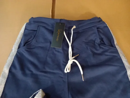 BRAND NEW KINTSUGI NAVY JOGGING BOTTOMS WITH SILVER SIDE SEAM AND POCKETS - 10