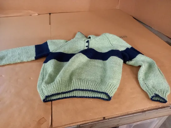 KNITTED GREEN/BLACK CHILDRENS JUMPER