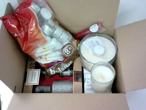 SMALL BOX OF ASSORTED CANDLES