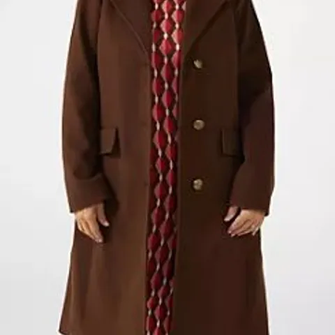 CENTIGRADE LONGLINE SINGLE BREASTED COAT BROWN LARGE