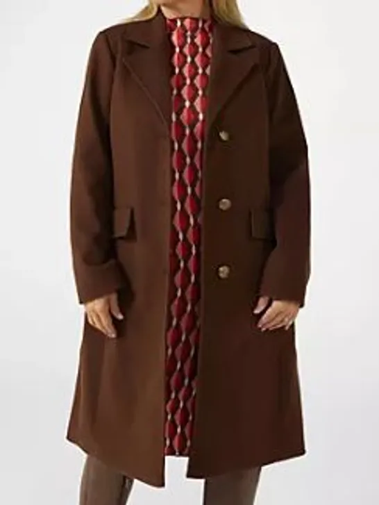 CENTIGRADE LONGLINE SINGLE BREASTED COAT BROWN LARGE