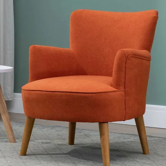 BOXED ACEVEDO OAK TUB CHAIR - ORANGE (1 BOX)