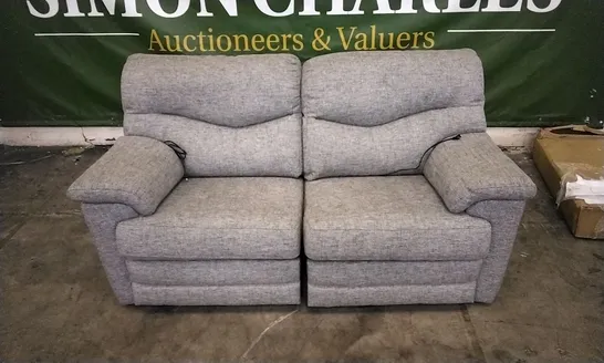 QUALITY BRITISH DESIGNED & MANUFACTURED G PLAN STRATFORD 2 SEATER POWER RECLINER SOFA REED PEWTER FABRIC