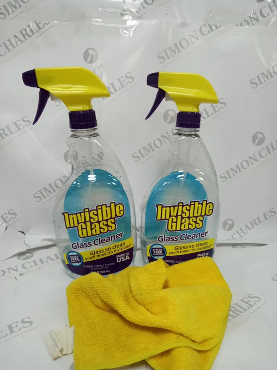 INVISIBLE GLASS 946ML SPRAY BOTTLES WITH 1 MICROFIBRE CLOTH