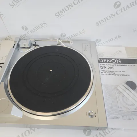 DENON DP29F BELT-DRIVEN ANALOGUE TURNTABLE