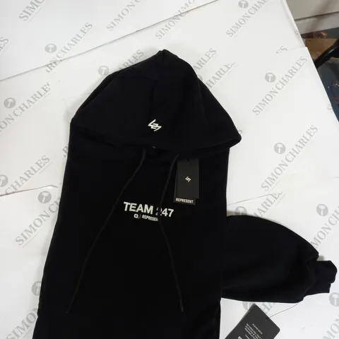 REPRESENT TEAM 247 OVERSIZED HOODIE X MARCHON - BLACK - SMALL