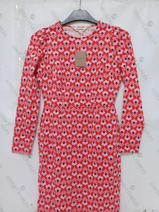 BODEN FLORAL LONG SLEEVE DRESS - 8R