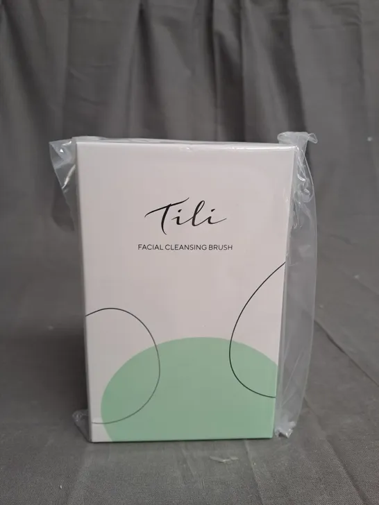 BOXED AND SEALED TILI RECHARGEABLE VARIABLE SPEED SILICONE FACIAL CLEANSING BRUSH 