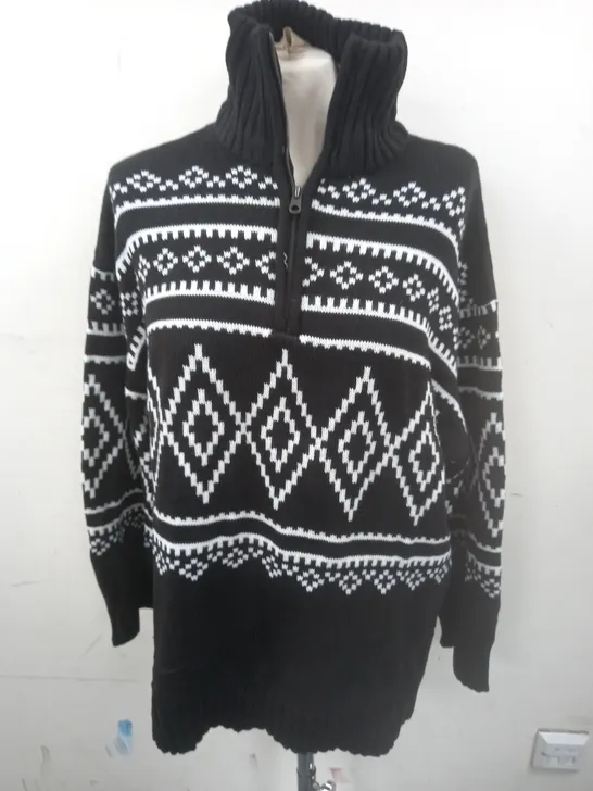 DIVIDED FAIRISLE HALF ZIP JUMPER - EUR XL