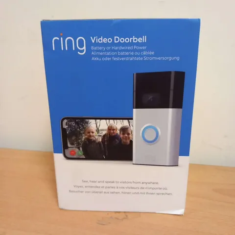 BOXED RING DOORBELL BATTERY OR HARDWIRED POWER