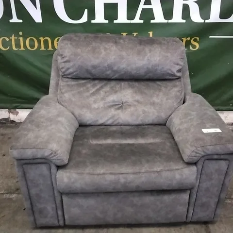 QUALITY BRITISH DESIGNED & MANUFACTURED G PLAN BURFORD MANUAL RECLINER SNUGGLER PRAMA PEWTER PLUSH FABRIC