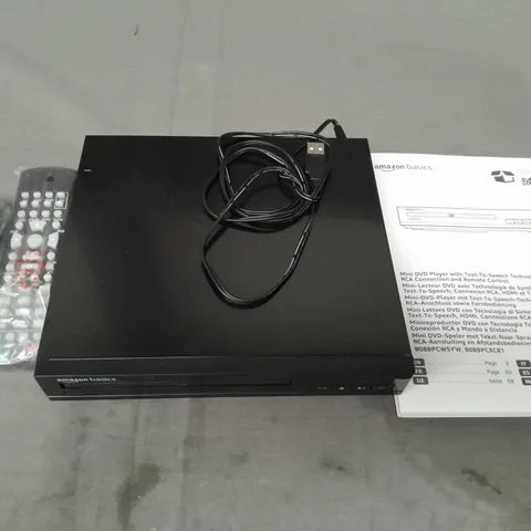 BOXED AMAZON BASICS DVD PLAYER