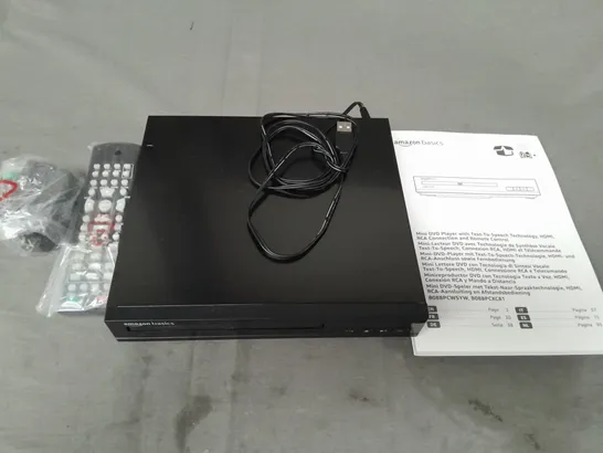 BOXED AMAZON BASICS DVD PLAYER