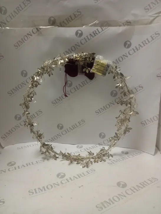 BOXED ALISON CORK PRE LIT JEWELLED WREATH