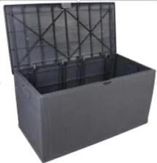 BOXED COSTWAY 30 GALLON DECK BOX STORAGE CONTAINER SEATING TOOLS - BLACK (1 BOX)