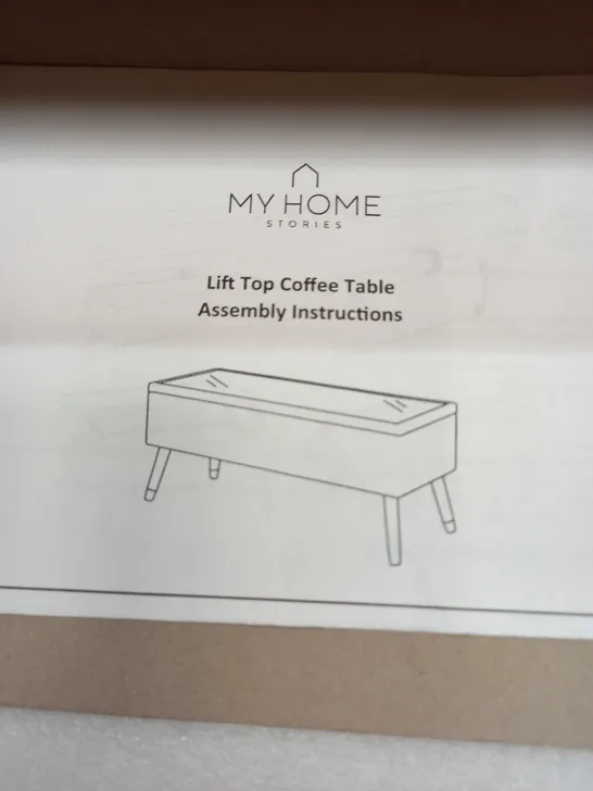 MY HOME STORIES COFFEE TO DESK TABLE WITH STORAGE - PINK