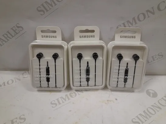 3 PAIRS OF SAMSUNG EO-HS1303 IN-EAR HEADPHONES CORDED (1075100) BLACK