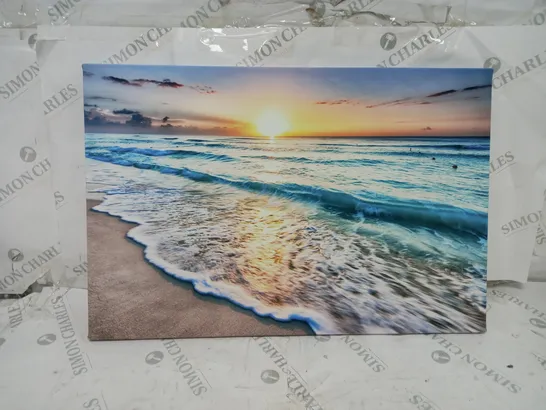 BOXED PIXXPRINT 'SEA AT SUNSET' GRAPHIC ART ON CANVAS 40X60CM